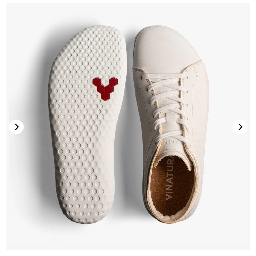 Vivobarefoot Geo Court III Women’s White Leather Lace Sneakers, Size 38